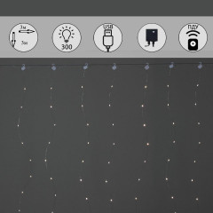 Cветодиодная гирлянда Sneha занавес Роса теплый белый настраиваемый контроллером A-972 WW