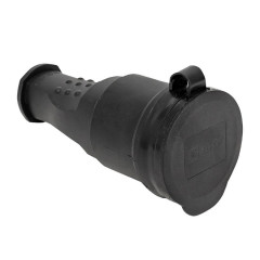 Розетка переносная с защитной крышкой каучуковая 230В 2P+PE 16A IP44 EKF RPS-012-16-230-44