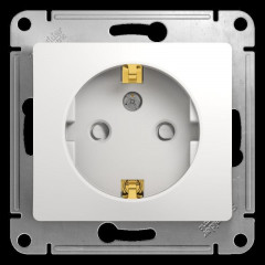 Розетка 2К+З Systeme Electric Glossa 16A 250V со шторками белая GSL000145