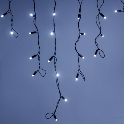 Уличная светодиодная гирлянда Ardecoled бахрома ARD-Edge-Classic-2400x600-Black-88LED-Milk-Flash White 034125