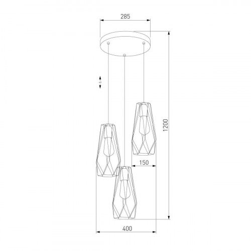 Подвесная люстра TK Lighting 2697 Lugo Gold