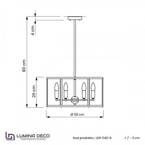 Подвесная люстра Lumina Deco Lorton LDP 1142-6 BK+MD