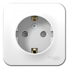 Розетка 2К+З Systeme Electric Blanca 16A 250V со шторками белая BLNRA011121