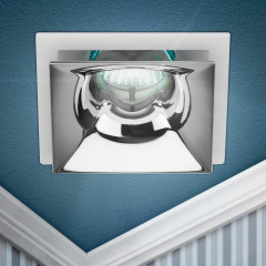 Светильник встраиваемый декоративный ЭРА KL102 WH/CH под лампу MR16 GU5.3 белый/хром Б0056354