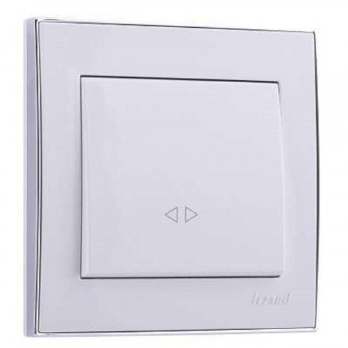 Выключатель промежуточный Lezard Rain белый с бок. вставкой хром 703-0225-107