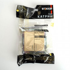 Выключатель двухклавишный Stekker Катрин с подсветкой золото GLS10-7102-08 49217
