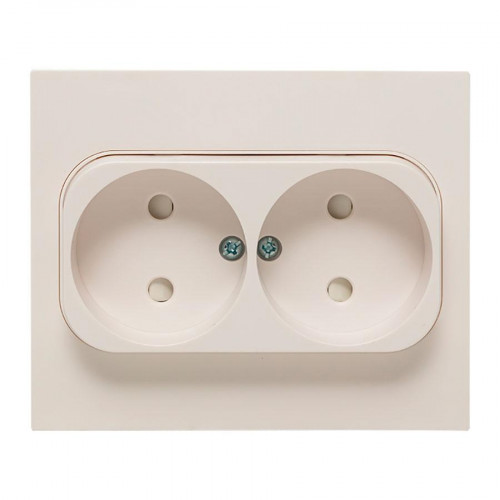 Стокгольм Розетка 2-местная б/з 10А белая с защ. штор. EKF PROxima EXR10-102-10