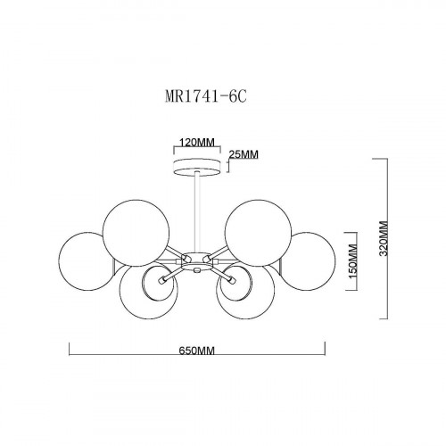 Потолочная люстра MyFar Fisher MR1741-6C