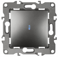 Выключатель одноклавишный с подсветкой ЭРА 12 10AX 250V 12-1102-12 Б0019280