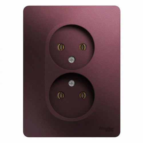 Розетка двойная 2К Systeme Electric Glossa 16A 250V баклажановая GSL001120