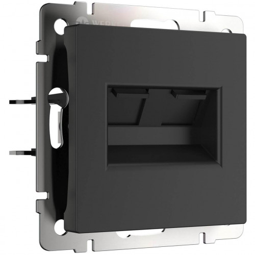 Розетка Werkel двойная Ethernet RJ-45 черный матовый W1182208 4690389157004
