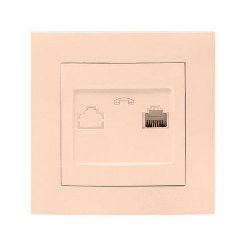 Валенсия розетка телефонная RG-11 1-местная кремовая EKF PROxima EWT01-034-20