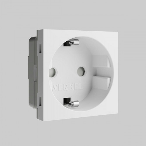 Модульная розетка с заземлением и шторками Werkel белый W1171160 4690389211744
