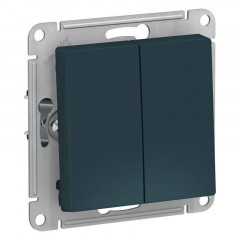 Выключатель двухклавишный Systeme Electric AtlasDesign 10A 250V изумруд ATN000851