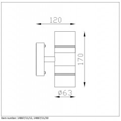 Уличный настенный светодиодный светильник Lucide Arne-Led 14867/11/12