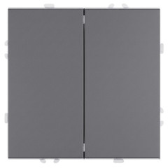 Выключатель 2-клавишный (механизм), СЗК, Stekker, 250В, 10А Эмили, RSW10-5104-10ZK, платиново-серый, soft touch 50239