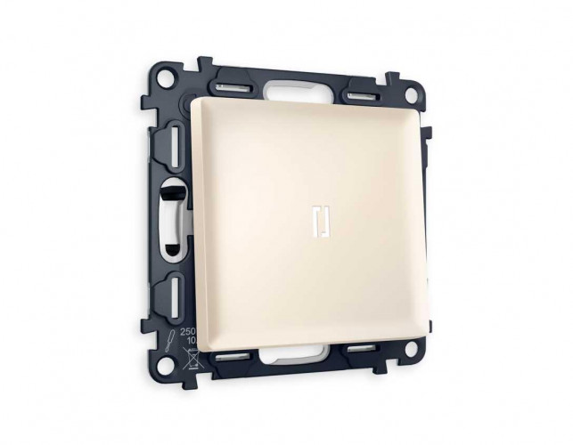 Комплект механизма 1-кл проходного выключателя AMBRELLA VOLT с подсветкой 5600K ALFA Бежевый матовый QUANT (AP3220, VM105, G25W) MA322035