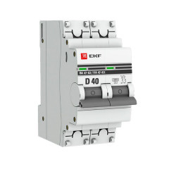 Автоматический выключатель 2P 40А (D) 6кА ВА 47-63 EKF PROxima mcb4763-6-2-40D-pro