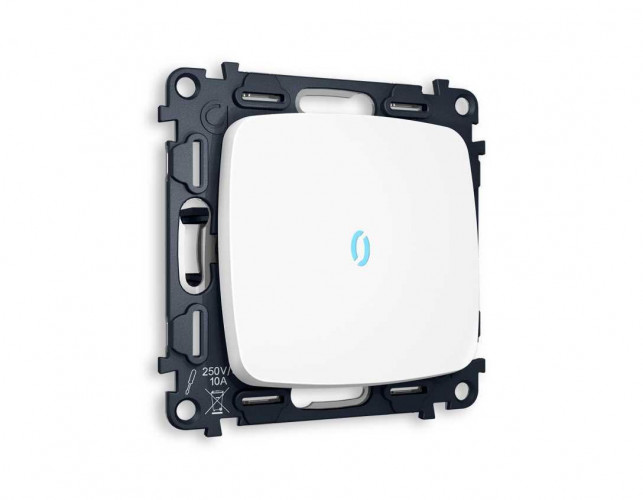 Комплект механизма 1-кл проходного выключателя AMBRELLA VOLT с подсветкой 10000K OMEGA Белый матовый QUANT (OP1220, VM105, G29B) MO122040