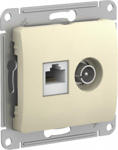 Розетка компьютерная RJ45/TV Systeme Electric Glossa 5e кат UTP бежевая GSL000289