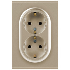 Розетка ЭРА Arktik 16-2105-04 двойная с заземлением 2X2P+E Schuko со шторками 16А-250В шампань Б0070457
