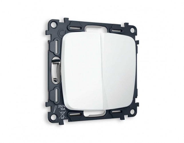 Комплект механизма 2-кл выключателя AMBRELLA VOLT OMEGA Белый матовый QUANT (OP1230, VM115) MO123010