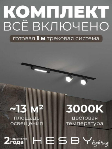 Встраиваемая однофазная трековая система Hesby Lighting Skylite №14 со светильниками HSBL_kompl_S014_VI1B3K