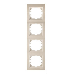 Рамка 4-ая вертикальная Lezard Deriy белый жемчуг 702-3000-154