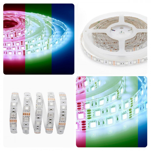 Светодиодная влагозащищенная лента Apeyron 14,4W/m 60LED/m 5050SMD разноцветная 5M 00-12