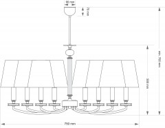 Подвесной светильник KUTEK ROSSANO ROS-ZW-8(P/A)