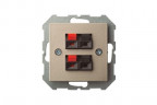 Аудиорозетка двойная Liregus Epsilon шампань 28-3241