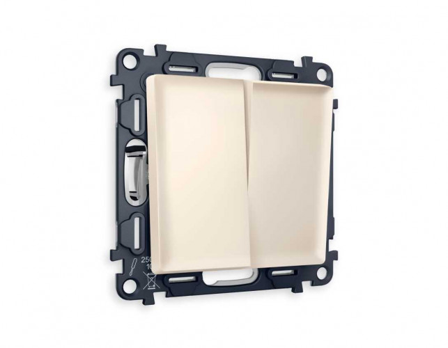 Комплект механизма 2-кл проходного выключателя AMBRELLA VOLT ALFA Бежевый матовый QUANT (AP3230, VM120) MA323020