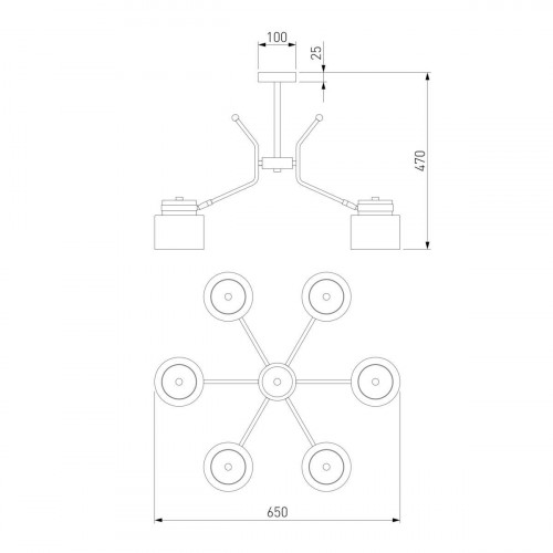 Потолочная люстра Eurosvet Batler 70133/6 черный