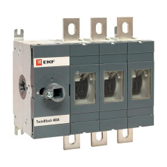 Рубильник 400A 3P без рукоятки управления TwinBlock EKF PROxima tb-s-400-3p