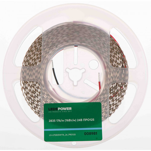 Светодиодная лента LEDS POWER 2835 176/м (16Вт/м) 24В холодная, серия ПРО125 008981
