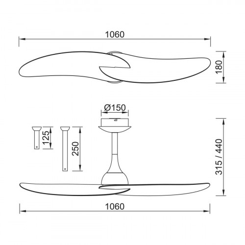Люстра-вентилятор Mantra IPANEMA II 9039