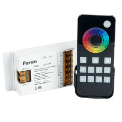 Контроллер RGB с пультом, таймером и визуализатором звука, 12-24-48V Feron LD483 52098