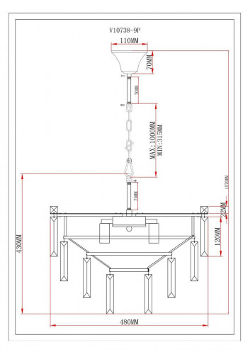 Подвесная люстра Moderli Crystal V10738-9P