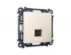 Комплект механизма компьютерной розетки AMBRELLA VOLT ALFA Бежевый матовый RJ-45(8P8C) CAT6 с шторкой QUANT (AP3320, VM188) MA332010