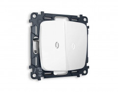 Комплект механизма 2-кл выключателя AMBRELLA VOLT с подсветкой 5600K OMEGA Белый матовый QUANT (OP1240, VM115, G14W) MO124015