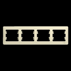 Рамка 4-постовая Systeme Electric Glossa бежевая GSL000204