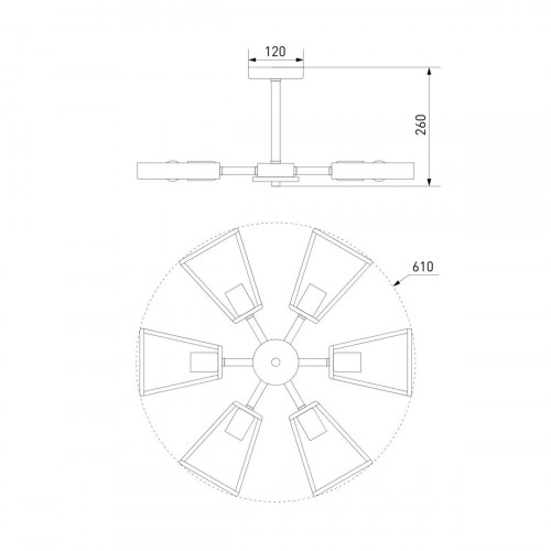 Потолочная люстра Eurosvet Klark 70056/6 черный
