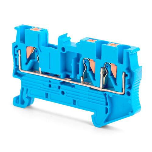 Зажим пружинный, 3-проводной проходной ЗНИ - 2,5, JXB PT 2.5 TW, синий LD573-2-25 49251