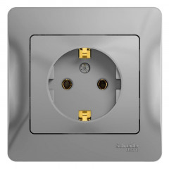 Розетка 2К+З Systeme Electric Glossa 16A 250V алюминий GSL000342