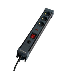 Сетевой фильтр 3-местный с/з Stekker 3x1мм2, 3 м, 250В, 16А Techno, HM22-31-03, черный 50154