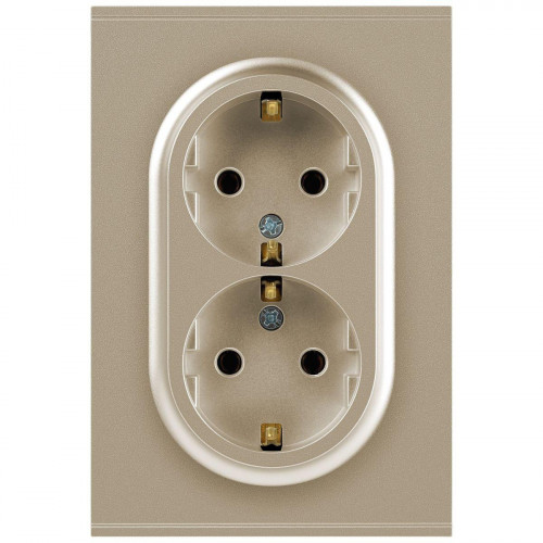 Розетка ЭРА Arktik 16-2104-04 двойная с заземлением 2X2P+E Schuko 16А-250В шампань Б0070447