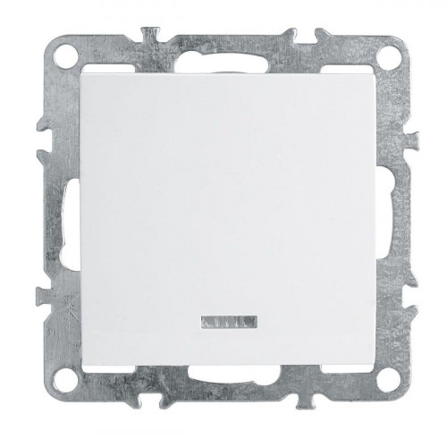 Выключатель 1-клавишный c индикатором (механизм), Stekker, PSW10-9101-01, 250В, 10А Эрна, белый 39309