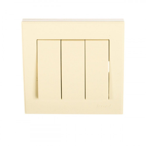Выключатель тройной Lezard Rain кремовый 703-0303-109