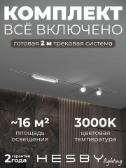 Встраиваемая однофазная трековая система Hesby Lighting Skylite №14 со светильниками HSBL_kompl_S014_VI2W3K
