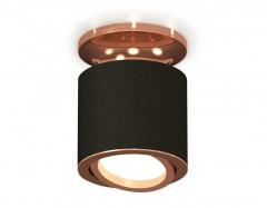 Комплект накладного светильника Ambrella light Techno Spot XS7402120 SBK/PPG черный песок/золото розовое полированное (N7930, C7402, N7005)